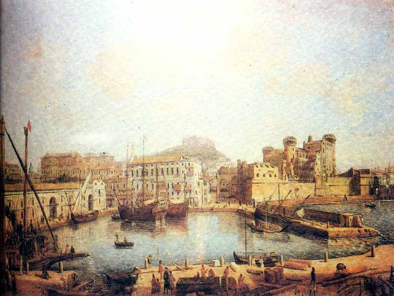 Gaspar Van Wittel - Veduta di Castelnuovo e della darsena